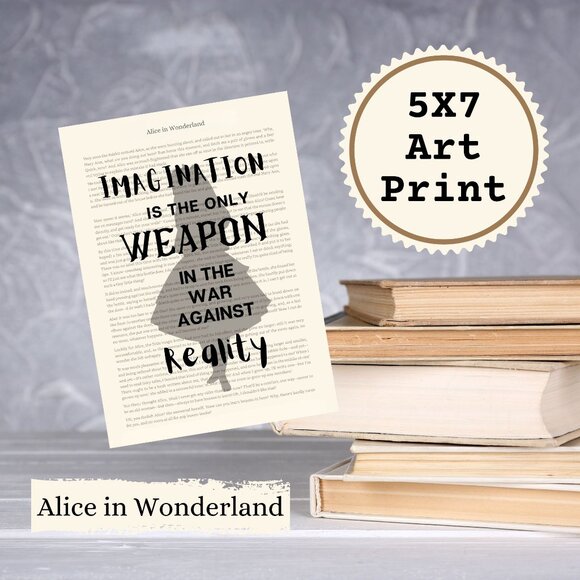 Alice in Wonderland Book Page Wall Art Print - Picture 1 of 2